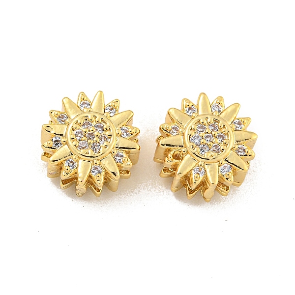 

PandaHall Brass Micro Pave Clear Cubic Zirconia Multi-Strand Links, Flower, Real 18K Gold Plated, 10x10x6mm, Hole: 1.6mm Brass+Cubic...