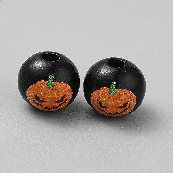 ハロウィーンテーマの木製ヨーロッパビーズ