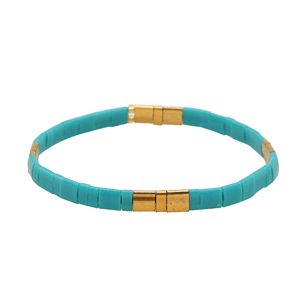 

PandaHall Rainbow Bohemian Style Glass Beads Stretch Bracelets, Original Design Fashion Tila Beaded Bracelet for Women Glass
