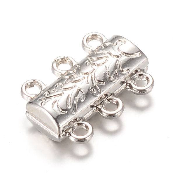 

PandaHall Alloy Magnetic Clasps with Loops, Platinum, 14x19x6mm, Hole: 2mm Alloy Others