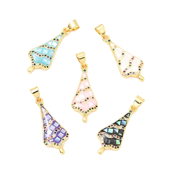 

PandaHall Brass Micro Pave Colorful Cubic Zirconia Pendants, with White Shell and Epoxy Resin, Cadmium Free & Lead Free, Golden, Umbrella..., Multicolor