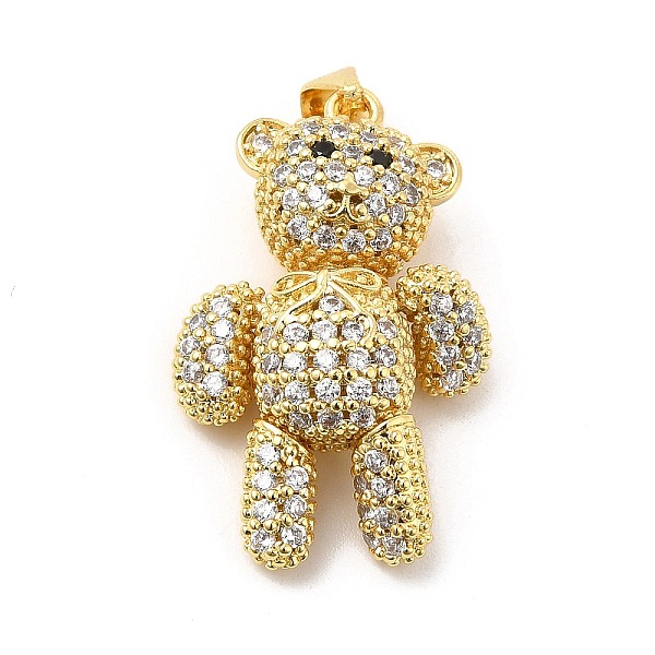 

PandaHall Brass Micro Pave Cubic Zirconia Pendants, Bear Charm, Mechanical Charm, Golden, Clear, 30x19x10mm, Hole: 4X3mm Brass+Cubic...