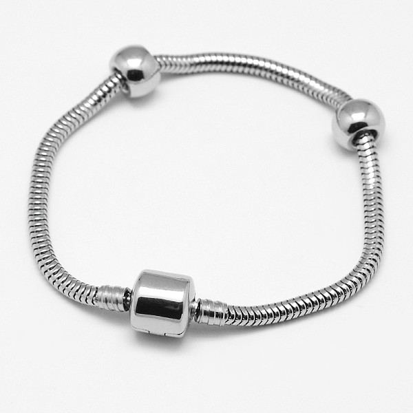 

PandaHall 304 Stainless Steel European Style Bracelets for Jewelry Making, Stainless Steel Color, 200x3mm Stainless Steel