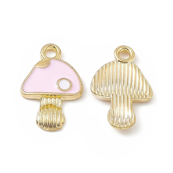 

PandaHall Alloy Pendants, with Enamel, Light Gold, Mushroom Charm, Pink, 17x11x2mm, Hole: 1.6mm Alloy+Enamel Mushroom Pink