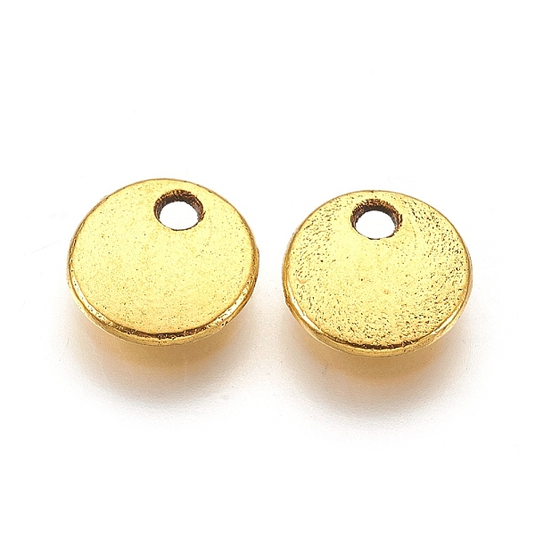 

PandaHall Alloy Pendants, Stamping Blank Tags, Cadmium Free & Nickel Free & Lead Free, Flat Round, Antique Golden, 8x1.5mm Alloy Flat Round