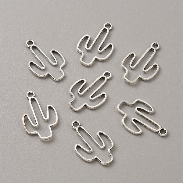 

PandaHall Tibetan Style Zinc Alloy Pendants, Hollow, Cactus, Antique Silver, 25.5x16x1.5mm, Hole: 2mm Alloy Cactus