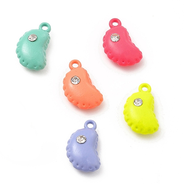 

PandaHall Spray Painted Alloy Pendants, with Rhinestone, Dumplings Charm, Mixed Color, 14x8x4.5mm, Hole: 1.2mm Alloy+Rhinestone Food..., Multicolor