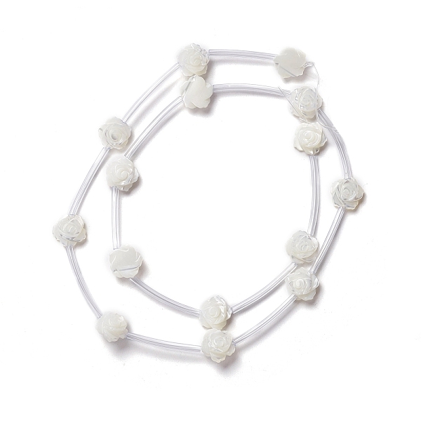 

PandaHall Natural Trochid Shell/Trochus Shell Beads Strands, Rose, Seashell Color, 8x8x3.5mm, Hole: 0.8mm, about 15pcs/strand, 14.88 inch...