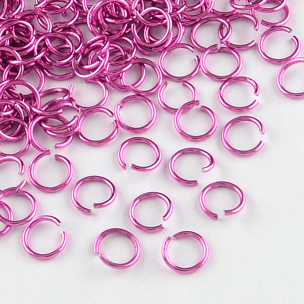 

PandaHall Aluminum Wire Open Jump Rings, Camellia, 20 Gauge, 6x0.8mm, Inner Diameter: 5mm, about 43000pcs/1000g Aluminum Pink