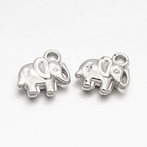 

PandaHall CCB Plastic Elephant Charms, Platinum, 11x12x3.5mm, Hole: 2mm Plastic Elephant