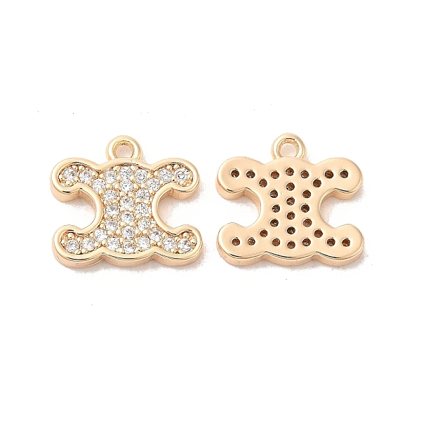 

PandaHall Brass & Cubic Zirconia Pendants, Real 18K Gold Plated, 12x13x2mm, Hole: 1.4mm Brass+Cubic Zirconia Others Clear
