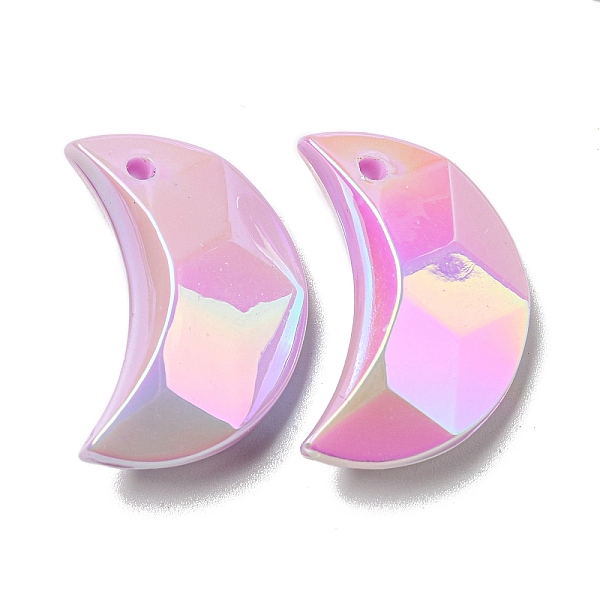 

PandaHall UV Plating Acrylic Pendants, Faceted, Moon, Plum, 29x19x9mm, Hole: 2.5mm Acrylic Moon Purple