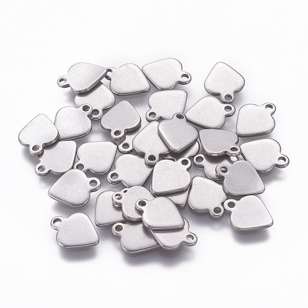 

PandaHall 201 Stainless Steel Pendants, Stamping Blank Tag, Heart, Stainless Steel Color, 10x7x1mm, Hole: 1mm 201 Stainless Steel Heart