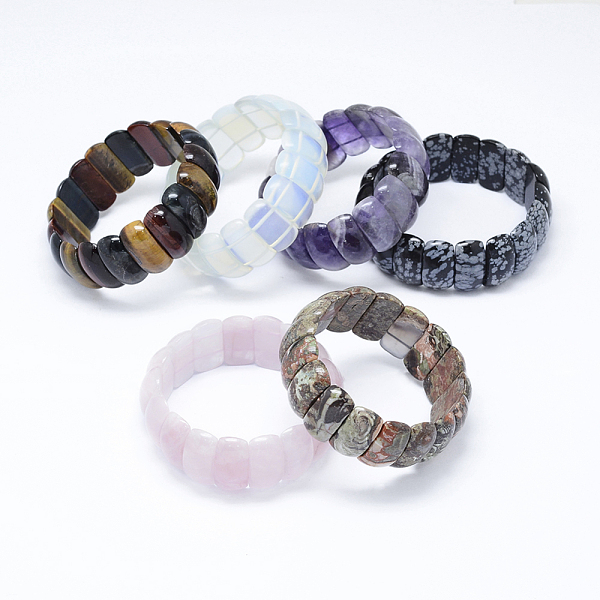 Natural & Synthetic Mixed Stone Stretch Bracelets