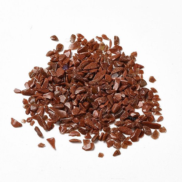 

PandaHall Synthetic Goldstone Chip Beads, No Hole/Undrilled, 3~10x1~10x1~4mm Goldstone Chip
