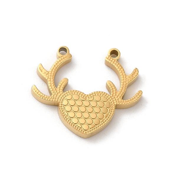 

PandaHall Ion Plating(IP) 304 Stainless Steel Deer Charms, Heart with Antlers Charms, Golden, 12.5x14.5x1.8mm, Hole: 1mm 304 Stainless Steel...