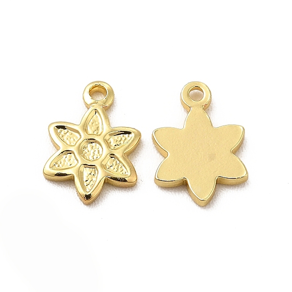 

PandaHall Rack Plating Brass Charms, Flower Charm, Real 18K Gold Plated, 9.5x7.5x1mm, Hole: 0.8mm Brass Flower