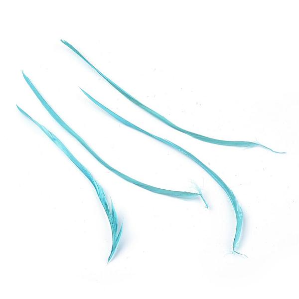 

PandaHall Goose feather Costume Accessories, Dyed, Sky Blue, 80~250x3~5mm, about 200pcs/bundle Feather Feather Blue