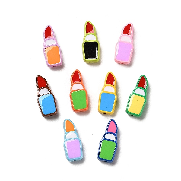 

PandaHall Baking Paint Acrylic Beads, with Enamel, Lipstick, Mixed Color, 24.5x10.5x6mm, Hole: 2.2mm Acrylic Others Multicolor