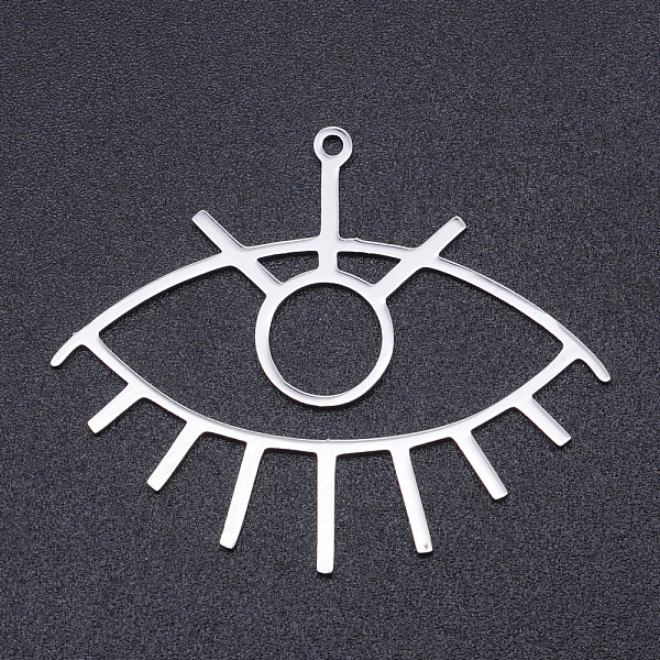 

PandaHall 201 Stainless Steel Laser Cut Pendants, Eye, Stainless Steel Color, 32x39.5x1mm, Hole: 1.5mm 201 Stainless Steel Eye