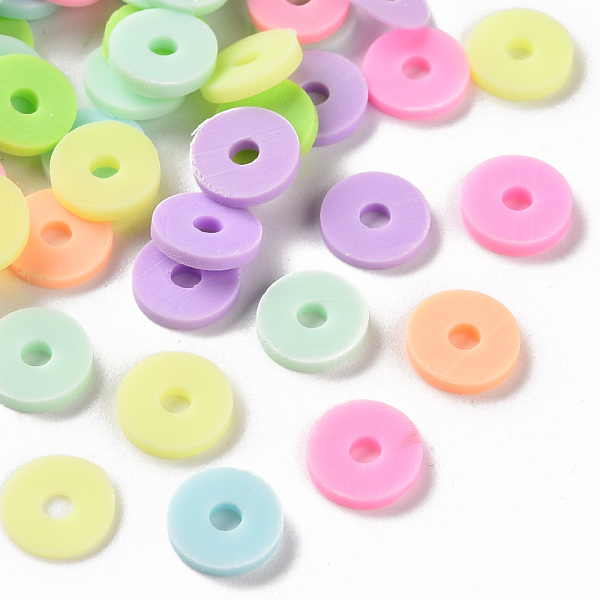 

PandaHall Handmade Polymer Clay Beads, Heishi Beads, for DIY Jewelry Crafts Supplies, Disc/Flat Round, Medium Turquoise, 8x1.5mm, Hole: 2mm..., Multicolor