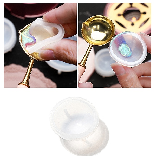 

PandaHall Silicone Bowl Sealing Wax Spoons Clean Tool, for Wax Sealing Stamp Cleaning, White, 37x16.5mm, Inner Diameter: 30mm Silicone Tool...