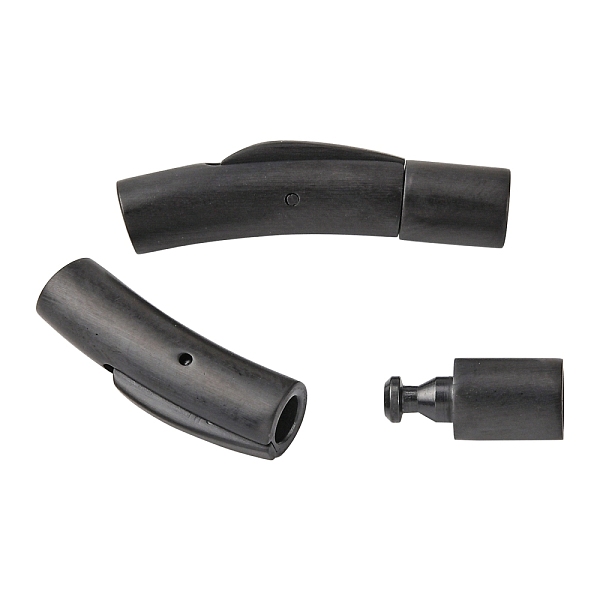 

PandaHall 304 Stainless Steel Bayonet Clasps, Column, Matte Gunmetal Color, 28~30x7x6mm, Hole: 4mm 304 Stainless Steel