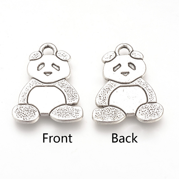 

PandaHall Tibetan Style Alloy Pendants, Panda, Cadmium Free & Lead Free, Antique Silver, 26x21x2mm, Hole: 2mm, about 220pcs/1000g Alloy...