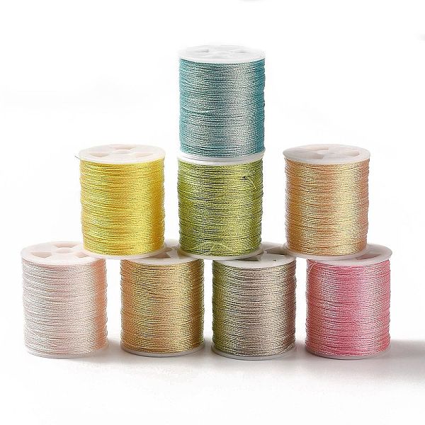 

PandaHall 8 Rolls Polyester Sewing Thread, 3-Ply Polyester Cord for Jewelry Making, Mixed Color, 0.2mm, about 54.68 Yards(50m)/Roll..., Multicolor