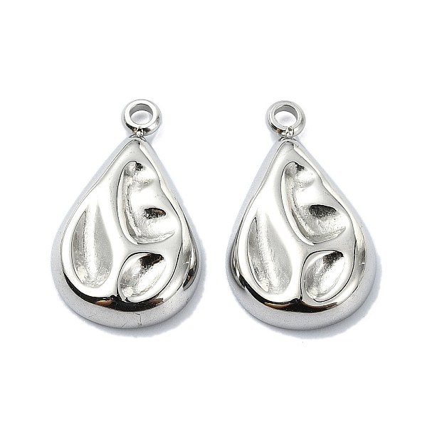 

PandaHall 304 Stainless Steel Pendants, Teardrop Charm, Stainless Steel Color, 18x10.5x3mm, Hole: 1.6mm 304 Stainless Steel Teardrop