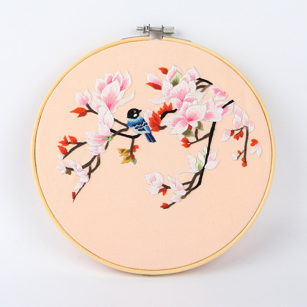 

PandaHall DIY Embroidery Painting Kits, Including Printed Cotton Fabric, Embroidery Thread & Needles, Round Embroidery Hoop, Flower & Bird...