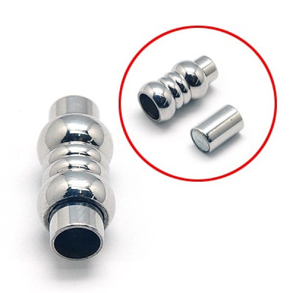 

PandaHall 304 Stainless Steel Magnetic Clasps with Glue-in Ends, Column, Stainless Steel Color, 20x9mm 304 Stainless Steel Column