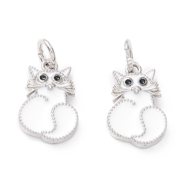 

PandaHall Brass Pendants, with Enamel, Long-Lastinbg Plateed, Cat, White, 15.5x10.5x3mm, Hole: 4.2mm Brass+Enamel Cat Shape White