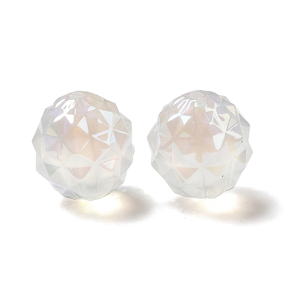 

PandaHall UV Plating Transparent Acrylic Beads, AB Color Plated, Round, Clear, 21.5x19mm, Hole: 3mm Acrylic Round Clear