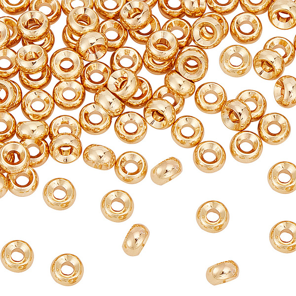 

PandaHall GOMAKERER Brass Beads, Rondelle, Real 18K Gold Plated, 5x2.5mm, Hole: 1.8mm, 100pcs/box Brass Rondelle
