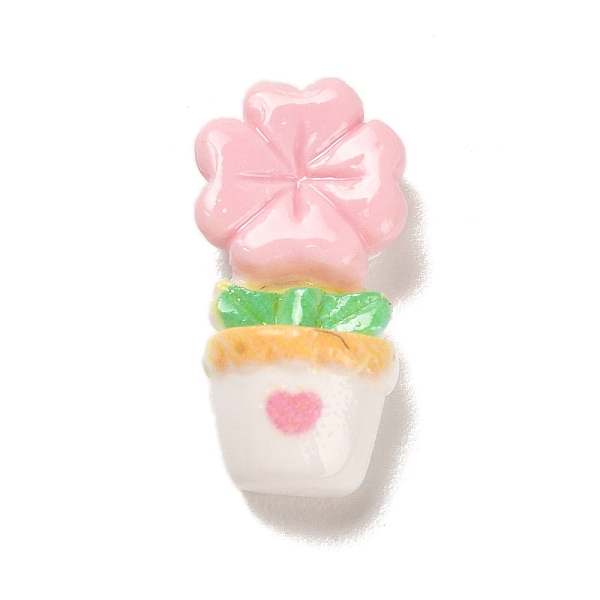 

PandaHall Opaque Resin Decoden Cabochons, Pink, Flower, 17.5x9x6mm Resin Flower Pink