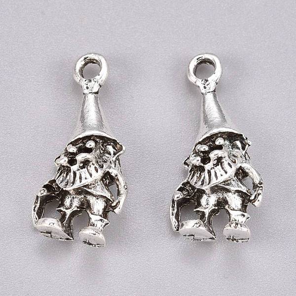 

PandaHall Tibetan Style Alloy Pendants, Cadmium Free & Lead Free, Gnome Charms, Antique Silver, 24x11x7mm, Hole: 2mm Alloy Human