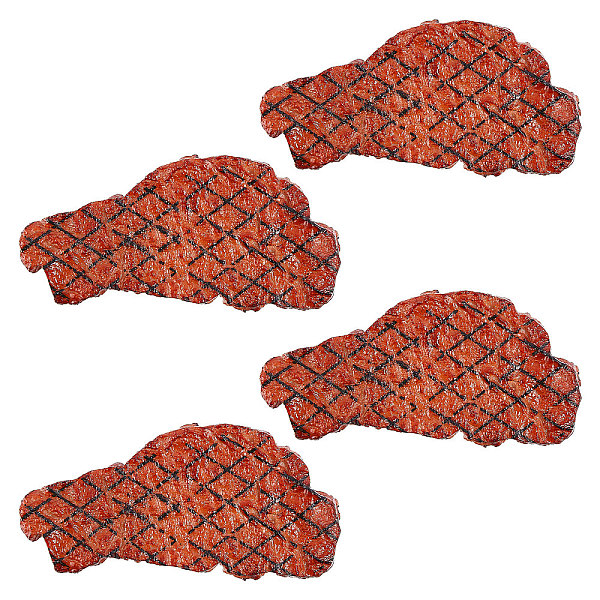 CHGCRAFT 4Pcs Artificial Steak Simulation Beef Props Ornament Lifelike Cooked Meat for Photography Props Home Kitchen Desk Shops Party...