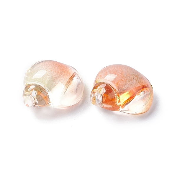 

PandaHall Transparent Glass Beads, Conch, Top Drilled, Orange, 15.5x14x10mm, Hole: 1.2mm Glass Shell Shape Orange