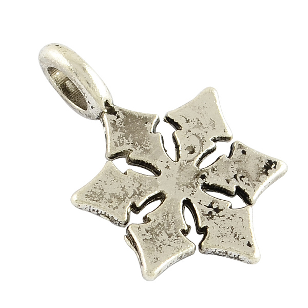 

PandaHall Snowflake Alloy Pendants, Tibetan Style, Lead Free & Cadmium Free, Antique Silver, 27.5x17x1.5mm, Hole: 5x3mm Alloy Snowflake