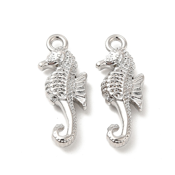 

PandaHall Rack Plating Alloy Pendants, Cadmium Free & Lead Free, Sea Horse Charms, Platinum, 21x8.5x4mm, Hole: 1.6mm Alloy Sea Horse