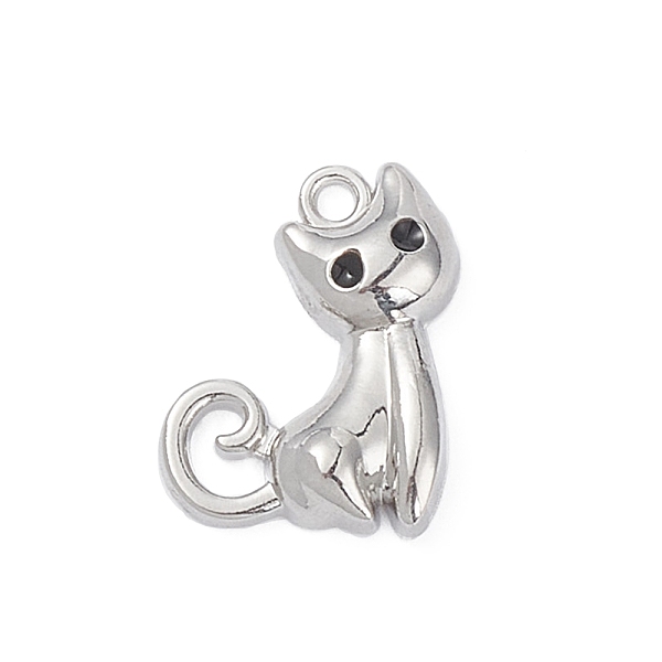 

PandaHall Plated Alloy Enamel Pendants, Cat Charms, Silver, 20x15x4mm, Hole: 1.8mm Alloy Cat Shape Silver