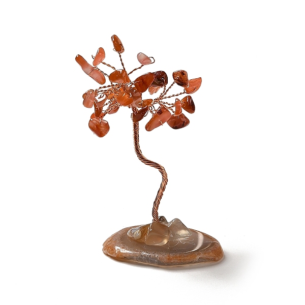 

PandaHall Natural Quartz Chips Tree Display Decorations, Copper Wire Wrapped Feng Shui Ornament, 35~39x39~48x59~80mm Other Quartz Tree
