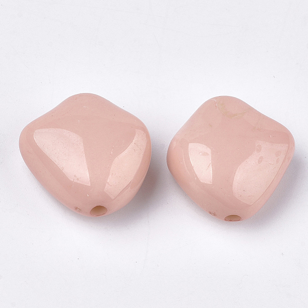 

PandaHall Acrylic Beads, Nuggets, Light Salmon, 23.5x23x12.5mm, Hole: 2.5mm, about 125pcs/500g Acrylic Nuggets Red