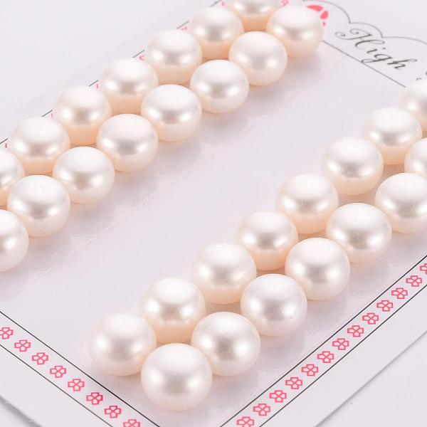 

PandaHall Grade AAA Natural Cultured Freshwater Pearl Beads, Half Drilled, Flat Round, White, 11~12x6~7mm, Half Hole: 1mm Pearl Flat Round...