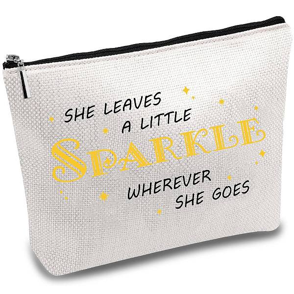 

PandaHall Polycotton Custom Canvas Storage Bags, Metal Zipper Pouches, Rectangle with Pattern, Word, 18x25cm Polyester Word