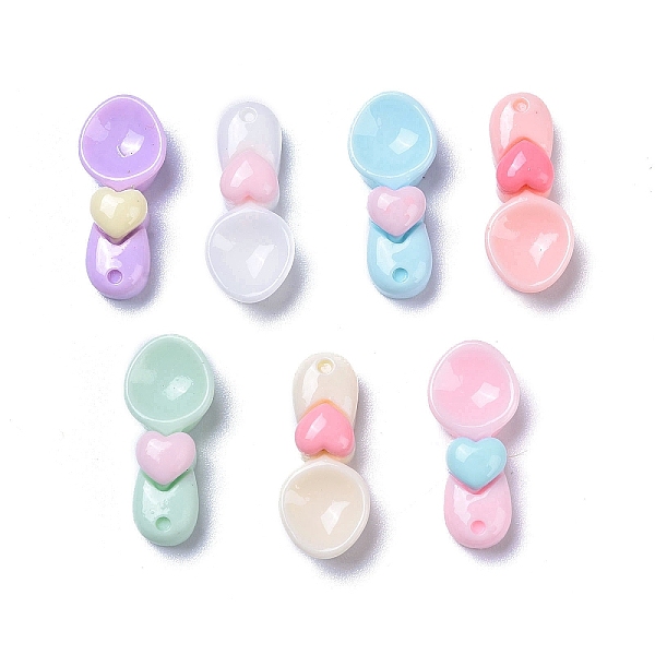 

PandaHall Opaque Cute Resin Decoden Cabochons, Mixed Color, Spoon with Heart, 16x7x5.5mm Resin Tableware Multicolor