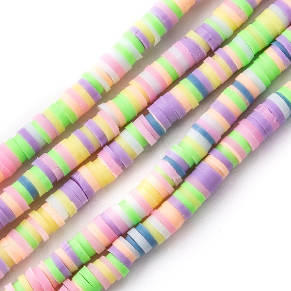 

PandaHall Handmade Polymer Clay Beads Strands, for DIY Jewelry Crafts Supplies, Heishi Beads, Disc/Flat Round, Mixed Color, 4x0.5~1mm, Hole..., Multicolor