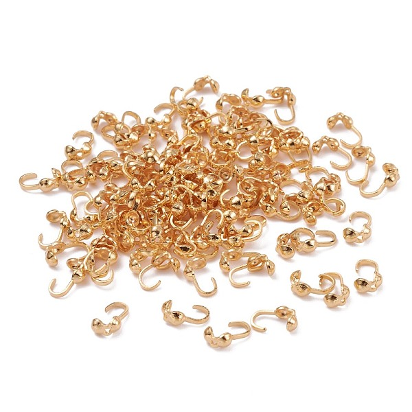 

PandaHall Brass Bead Tips, Long-Lasting Plated, Real 18K Gold Plated, 7x4x3.5mm, Inner Diameter: 2mm Brass