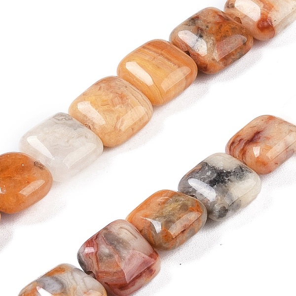 

PandaHall Natural Crazy Lace Agate Beads Strands, Square, 8.5x8.5x5mm, Hole: 1.6mm, about 50pcs/strand, 16.34''(41.5cm) Crazy Agate Square